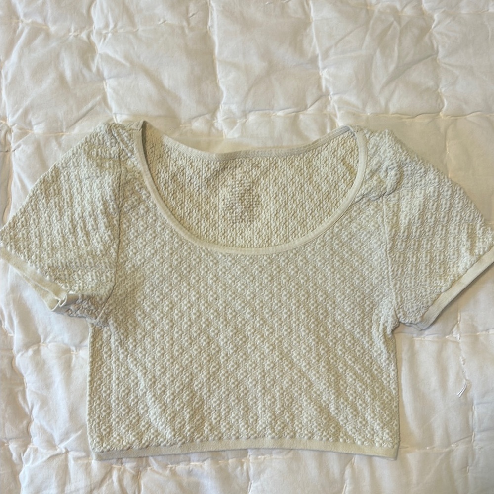 Free people Cream Crop Top Tshirt
